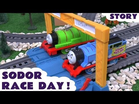 Thomas and Friends Sodor Race Day Play Doh Signals Trackmaster Toy Train Set Juguetes De Thomas