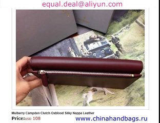 Mulberry Campden Clutch Oxblood Real Leather Replica for Sale