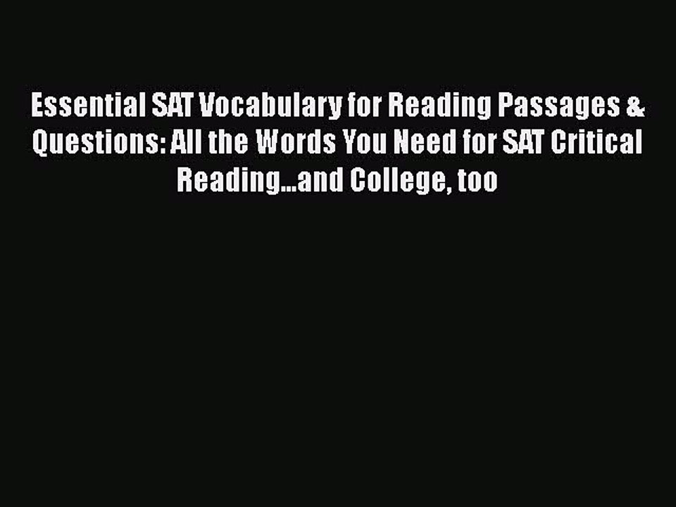 Download Essential SAT Vocabulary for Reading P...