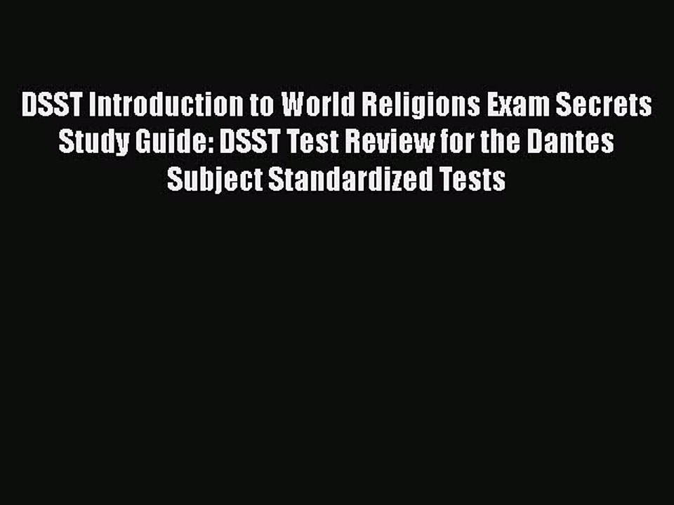 PDF DSST Introduction to World Religions Exam S...