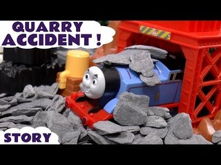 Thomas The Tank Engine Quarry Accident Prank | Play Doh Diggin Rigs Rescue | Tom Moss Animation