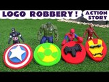 Spiderman and Avengers Logo Robbery Play Doh Thomas & Friends Story | Ultron Hulk & Iron Man