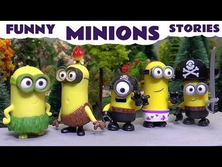 Funny Minions Stories with Thomas and Friends Play Doh Cars Peppa Pig TMNT and Dinosaurs