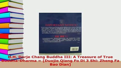 PDF  HH Dorje Chang Buddha III A Treasure of True BuddhaDharma  Duojie Qiang Fo Di 3 Shi  EBook