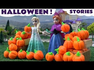 Halloween Play Doh Disney Frozen Stories | Peppa Pig and Thomas and Friends Toy Trains