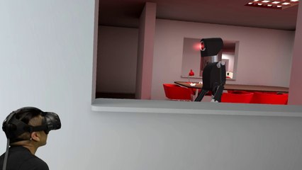 Jugando al escondite con robots, realidad virtual con HTC Vive