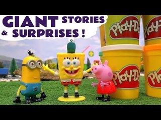 Video herunterladen: Peppa Pig  and Thomas and Friends Play Doh with Minions Spongebob Stories and Surprises Pepa