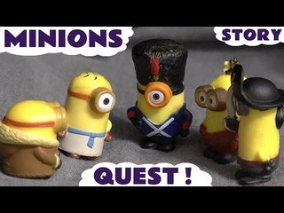 Minions Quest Funny Story Dinosaurs Dragons Lego Pyramid Play Doh Bananas Relic Pirates