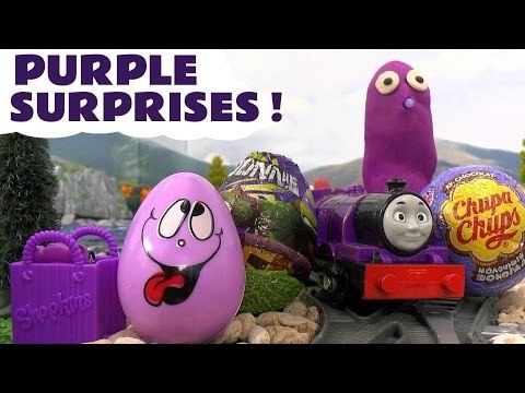 Learn Colours Surprise Eggs Play Doh Thomas and Friends Inside Out Cars TMNT MLP Purple Colors