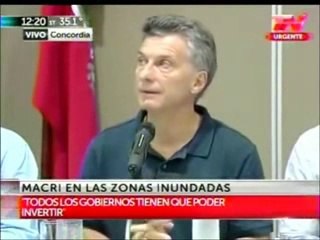 Macri_ Hay lugares donde falta agua y lugares donde sobra el agua.