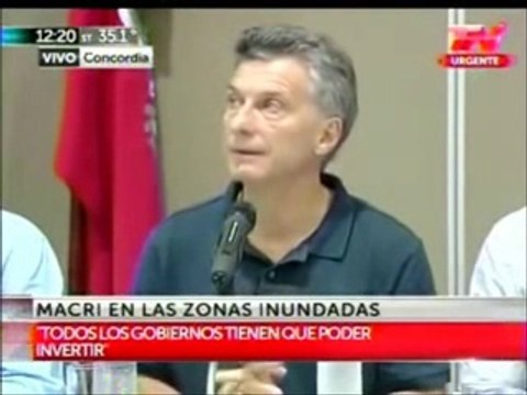 Macri_ Hay lugares donde falta agua y lugares donde sobra el agua.