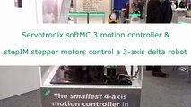 Delta robot controlled by Servotronix softMC 3 and stepIM integrated stepper motors