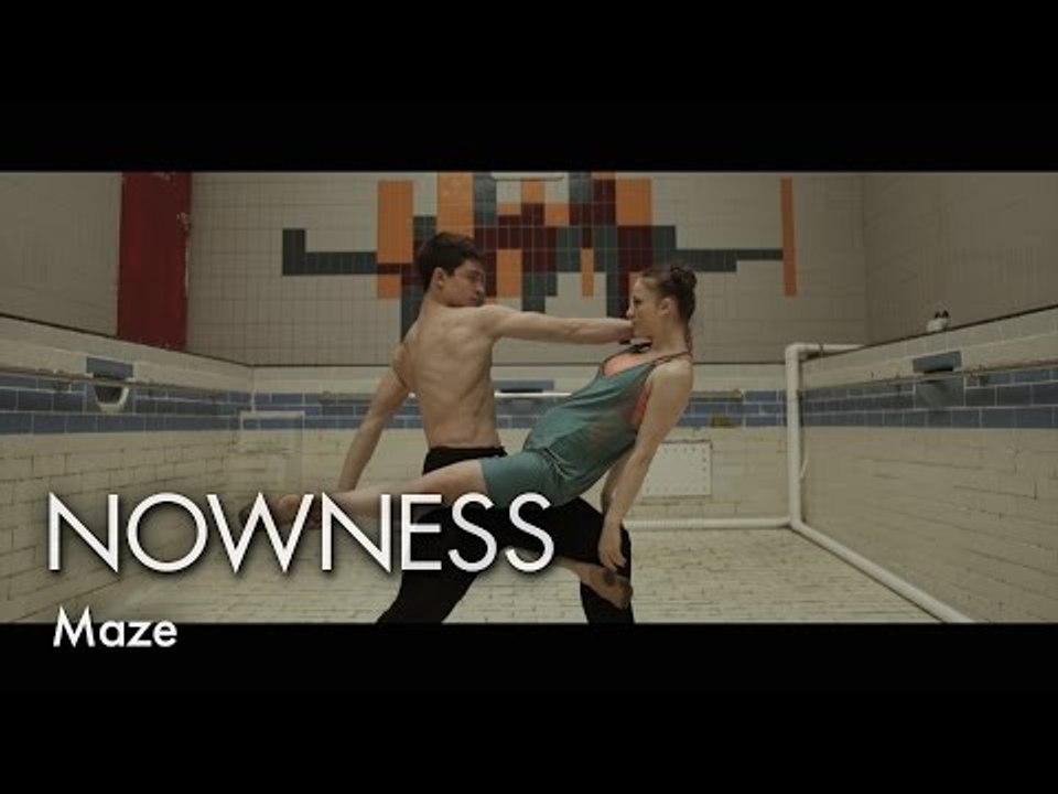 Hypnotic dancing around an abandoned swimming pool