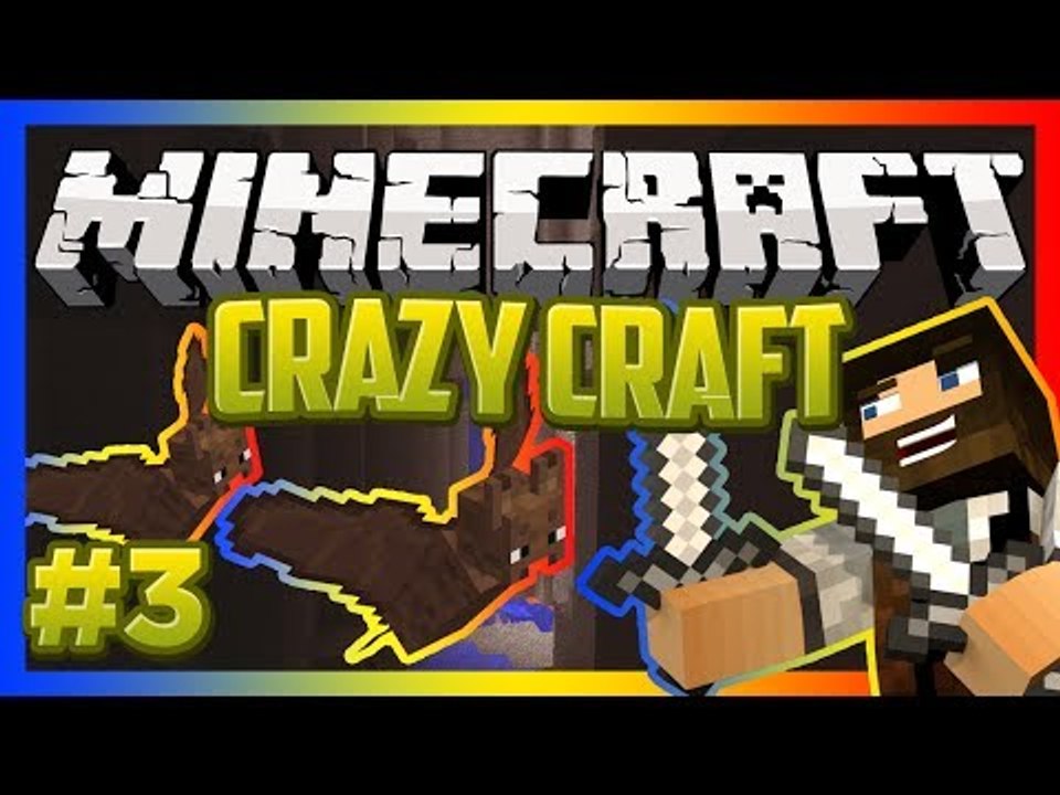 Minecraft Crazy Craft! Modded Survival (Ore Spawn Mod) Ep.3 "IM A BAT!"