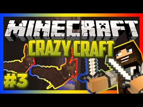 Minecraft Crazy Craft! Modded Survival (Ore Spawn Mod) Ep.3 IM A BAT!