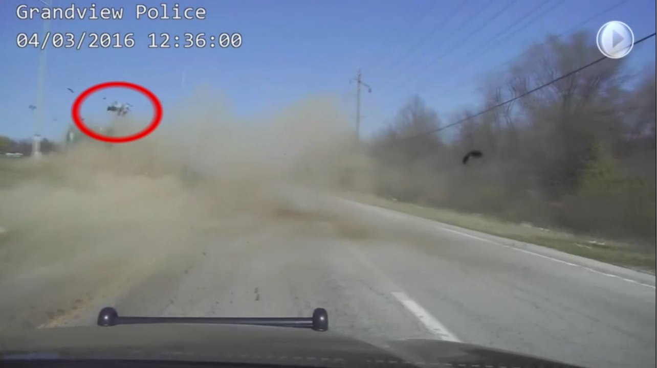 Dramatic police dashcam video shows man tossed from car into midair