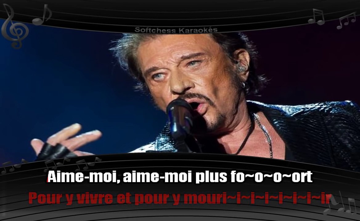 Johnny Hallyday Derrière lamour (karaoké réalisé par Softchess)