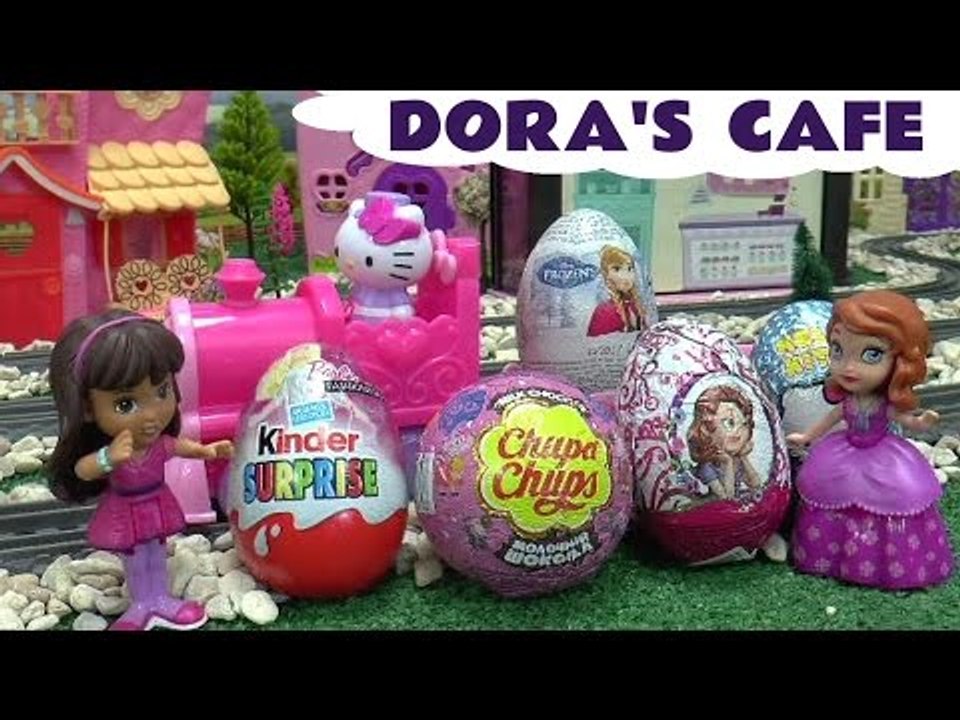 Dora and Friends Musical Cafe with Surprise Eggs - Frozen Peppa Pig Barbie Sofia  Hello Kitty
