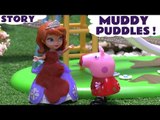 Peppa Pig Muddy Puddles Episode with Sofia The First Play Doh Hello Kitty Toy Train on Thomas Track