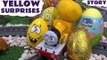 Learn Colors - Yellow - Play Doh Surprise Eggs Cars Minions Peppa Pig Spongebob Thomas and Friends