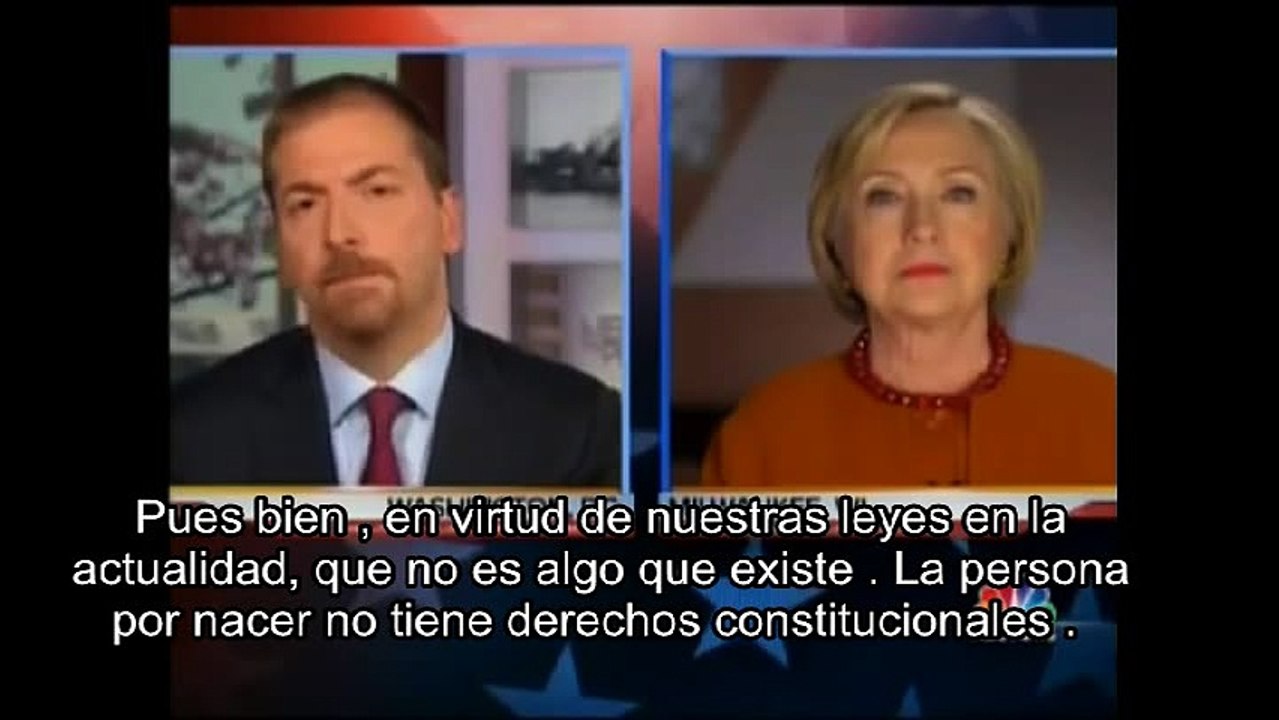 Hillary Clinton los no-nacidos no tienen derechos en la sociedad de EE.UU