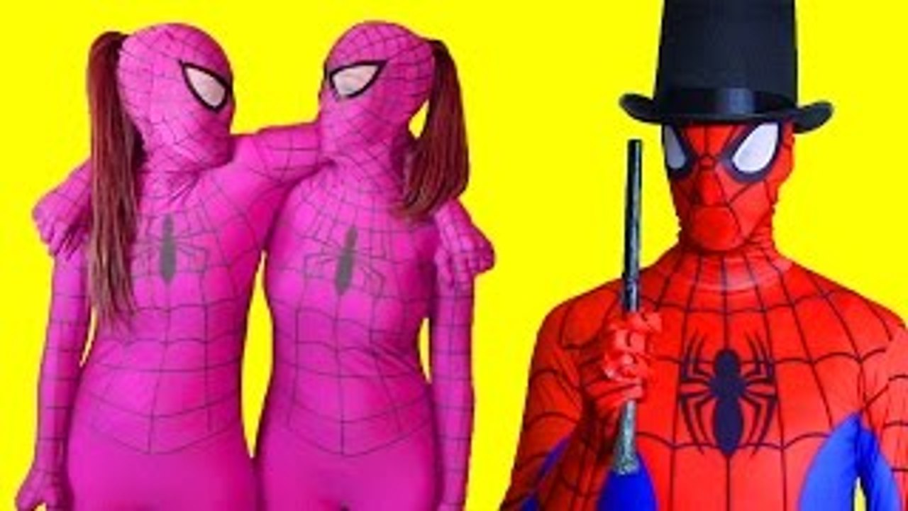 Pink Spidergirl and Spiderman Real Life in the Morning Frozen Elsa Frozen Anna vs Joker Superheroes