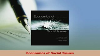 Download  Economics of Social Issues Read Online