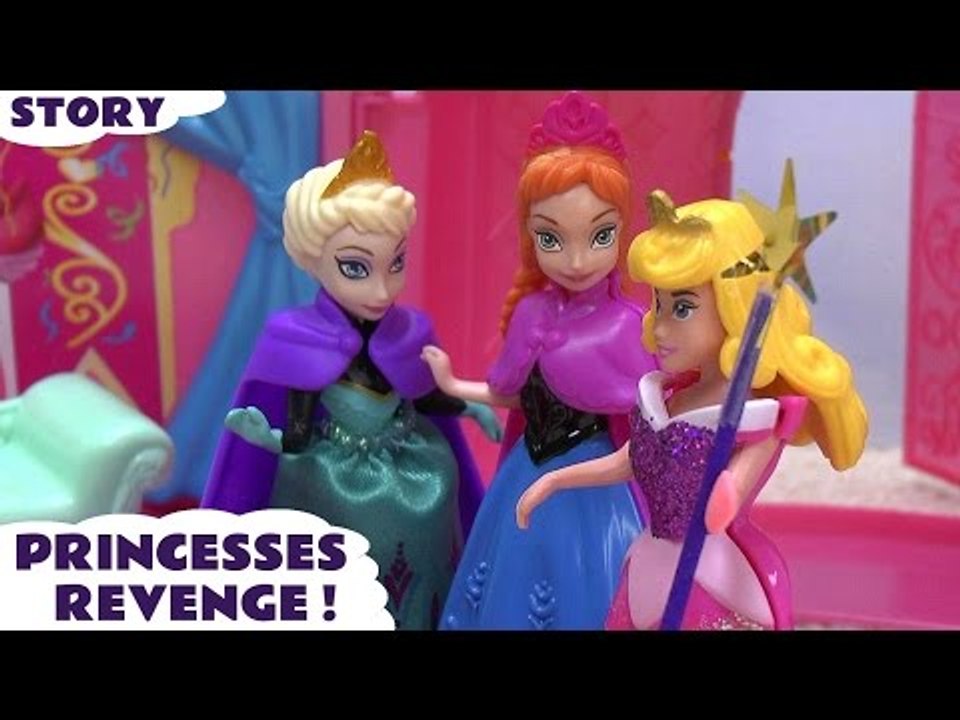 Disney Princesses Revenge ! Play Doh Princess Story Frozen Elsa Thomas and Friends Cookie Monster