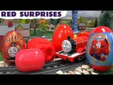 Learn Colours Surprise Eggs Play Doh Cars Thomas and Friends Sesame Street Spider-Man Red Colors