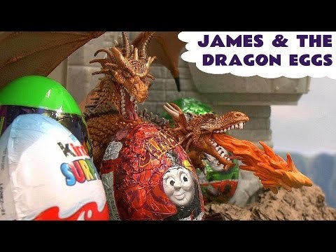 Thomas and Friends Play Doh Dragon James Surprise Eggs TMNT Kinder Hot Wheels Toy Action Story