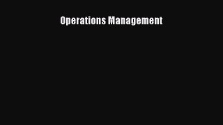 Read Operations Management Ebook Free