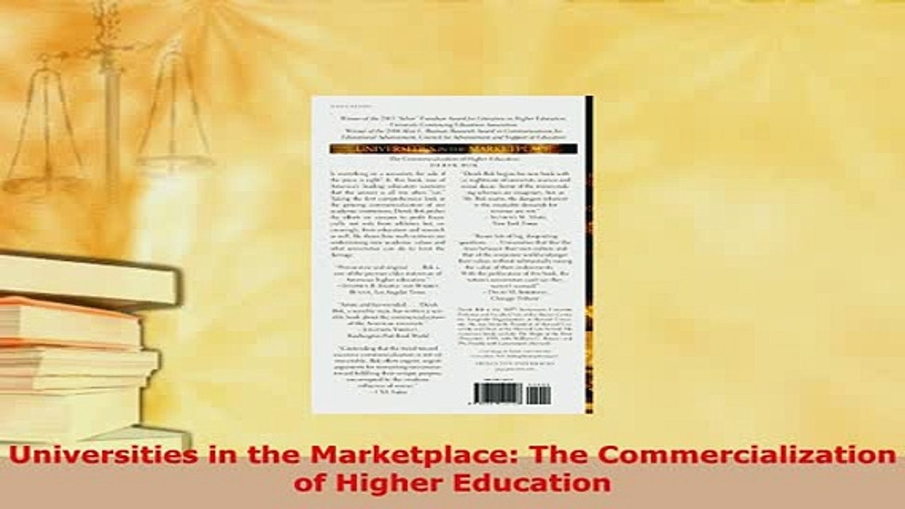 Download  Universities in the Marketplace The Commercialization of Higher Education Read Full Ebook