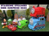 Thomas and Friends Stacking Cups Steamies Surprise Eggs Cars Mickey Mouse Spider-Man Huevos Sorpresa