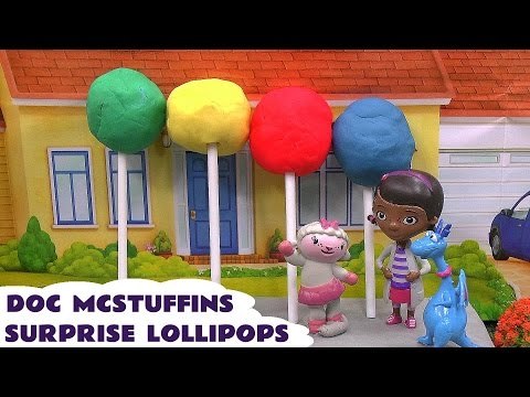 Doc McStuffins Play Doh Surprise Egg Lollipops Thomas and Friends Disney Mermaid Surprise Toys