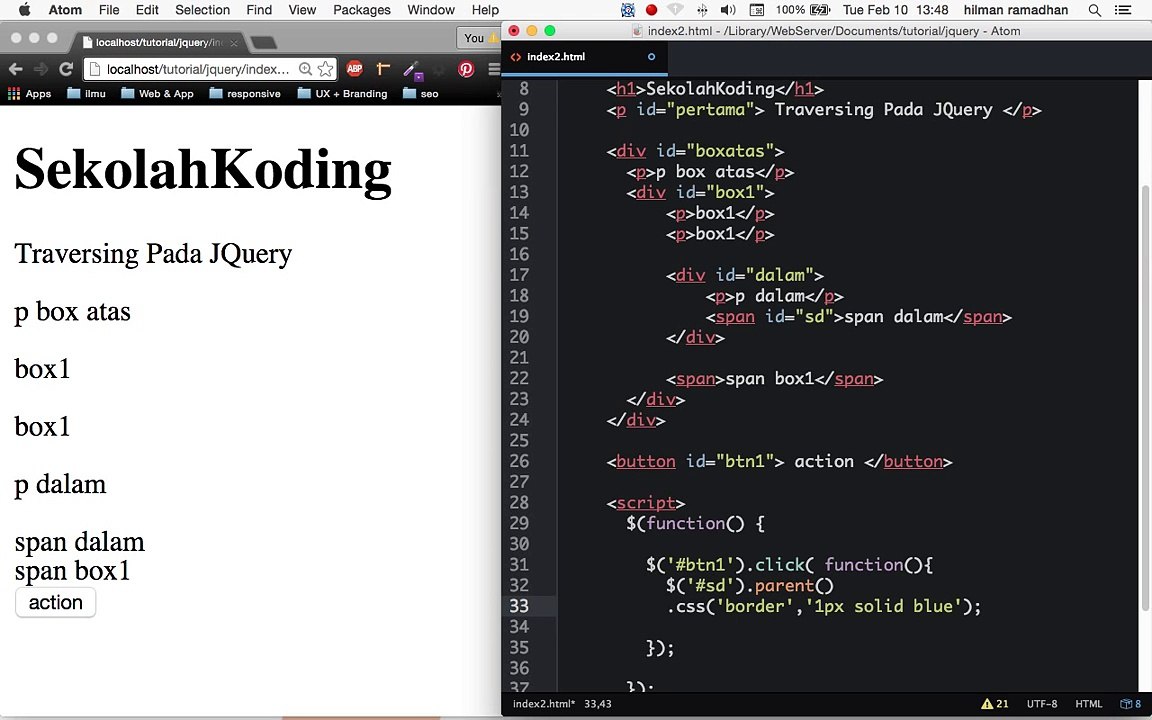 Belajar JQuery (Traversing Parent)