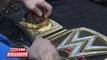 Roman Reigns receives his customized WWE Title plates- April 4, 2016