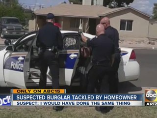 Suspected burglar tackled by homeowner