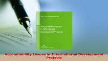PDF  Accountability Issues in International Development Projects Ebook