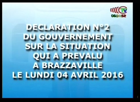 2e déclaration du gouvernement suite à l'attaque des ex-miliciens ninja-nsiloulou