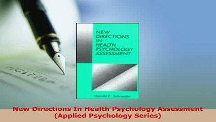 PDF  New Directions In Health Psychology Assessment Applied Psychology Series PDF Book Free