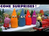 Peppa Pig Play Doh Surprise Egg Cones Thomas and Friends Shopkins Sofia The First Toy Surprises