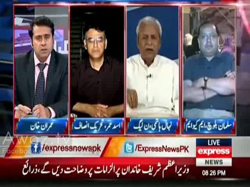 Nehal Hashmi become mad like Daniyal Aziz, start criticize Imran Khan on question regarding Sharifs
