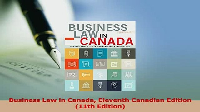 Read Business Law in Canada Eleventh Canadian Edition 11th Edition PDF Free