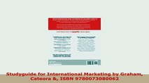 PDF  Studyguide for International Marketing by Graham Cateora  ISBN 9780073080062 PDF Book Free