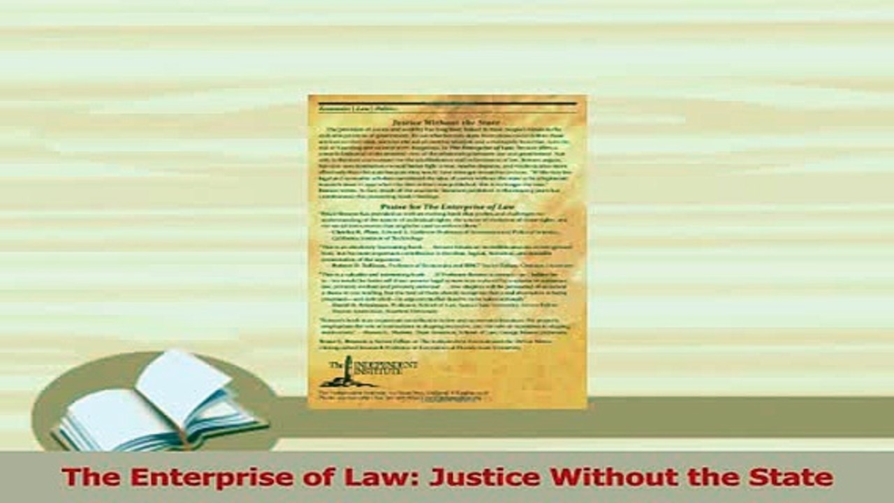 Read  The Enterprise of Law Justice Without the State Ebook Free