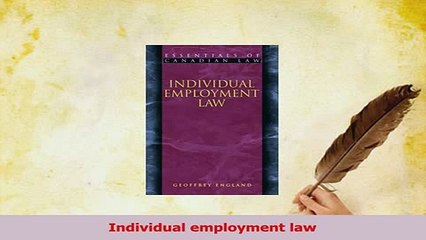 Read  Individual employment law Ebook Free