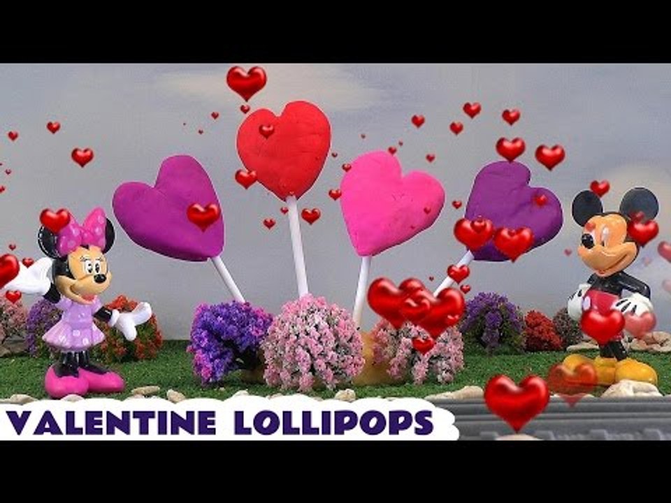 Valentine's Day Play Doh Surprise Egg Valentine Lollipops Disney Mickey Mouse Shopkins Toys Dough
