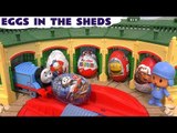 Thomas And Friends Surprise Eggs In The Sheds Pocoyo Play Doh Kinder Avengers Disney Cars Toys