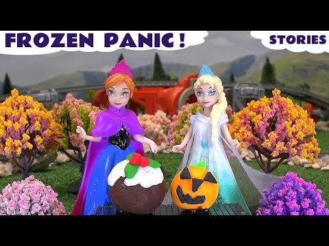 Frozen Play Doh Panic ! Elsa Anna Sofia The First Peppa Pig & Thomas and Friends Engines Toy Stories