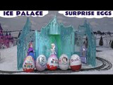 Play Doh Frozen Ice Palace Kinder & Disney Surprise Eggs Snow White Princess Anna Elsa Hello Kitty